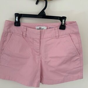 vineyard vines classic twill shorts solid flamingo color